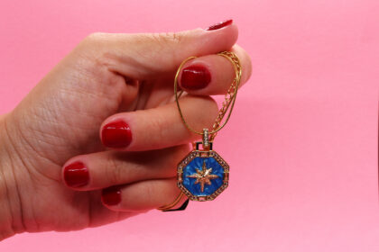 Renkli Taşlı Kolye Çelik