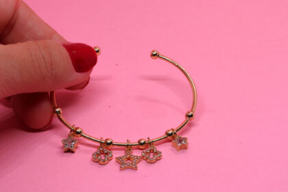 Yıldız Taşlı Altın Kaplama Bilezik