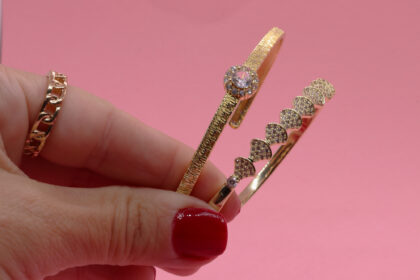 Zirkon Taşlı Kelepçe Bilezik