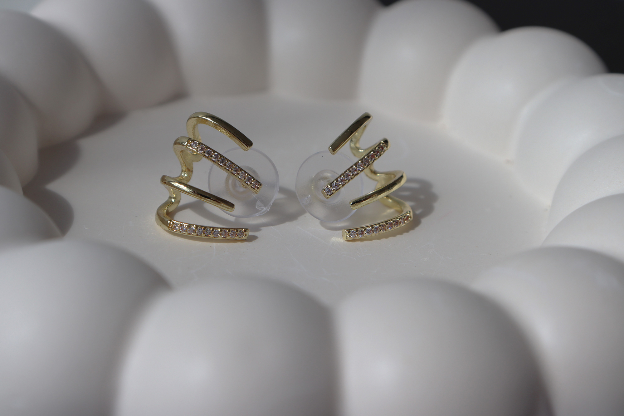 Zirkon Taşlı Küpe 14k - Görsel 2