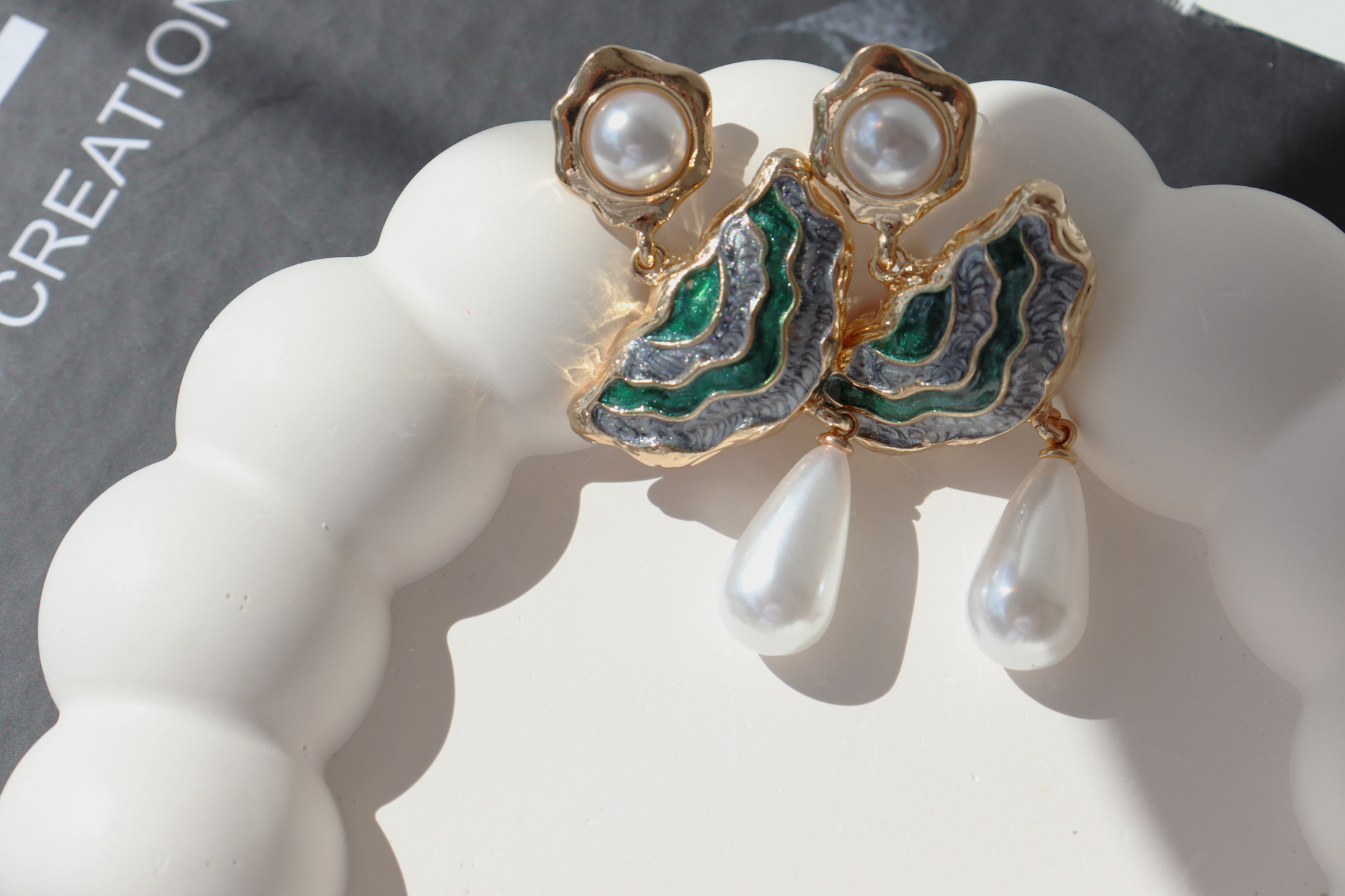 İnci Midye Kabuğu Küpe - Görsel 3