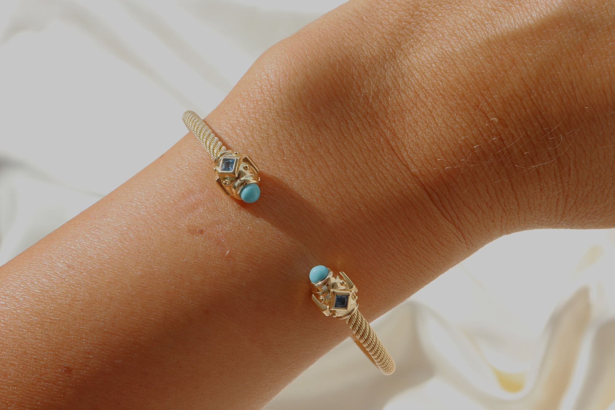 İthal Dora İkili Altın Kaplama Kelepçe Bilezik - Görsel 2