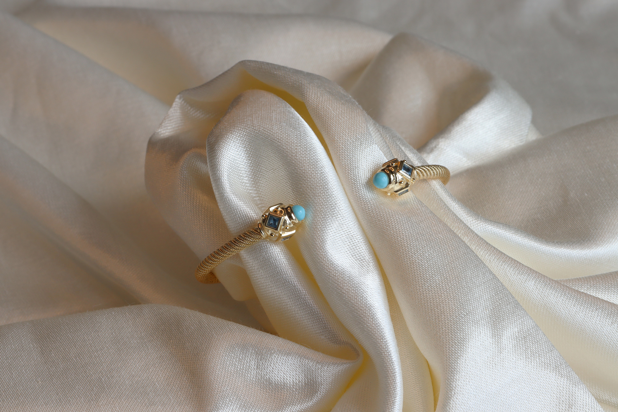 İthal Dora İkili Altın Kaplama Kelepçe Bilezik - Görsel 3