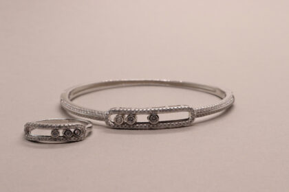 İthal Mess Taşlı Takım Kelepçe Bilezik