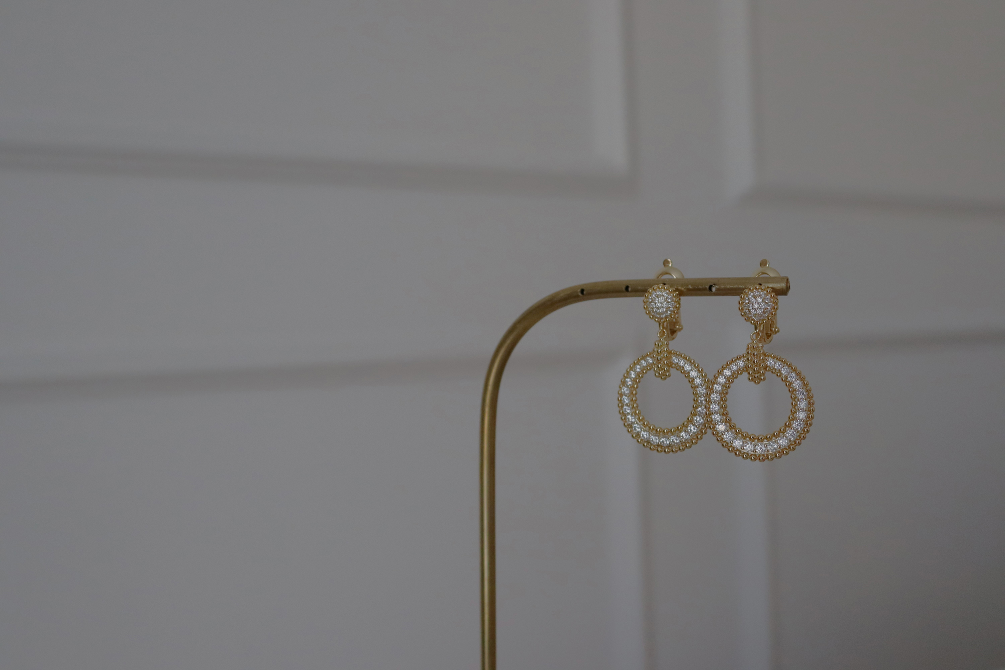 İthal 14k Altın Kaplama Golden Küpe - Görsel 3