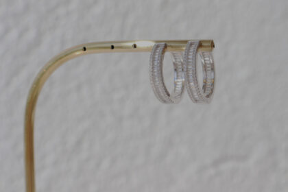 İthal Taşlı Halka Küpe