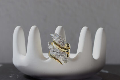 İthal 14k Altın Kaplama Taşlı Yüzük